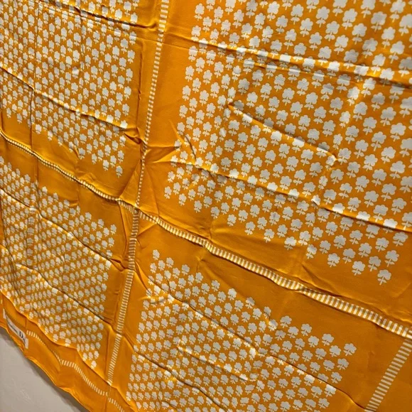 CHRISTIAN DIOR Rare Vintage Christian Dior Golden Silk Scarf 32” Paris Made - Picture 9 of 9